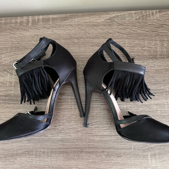 Giambattista Valli Revolve Leather Suede Fringe Ankle Strap Heels 6.5 Mobwife - Picture 6 of 15